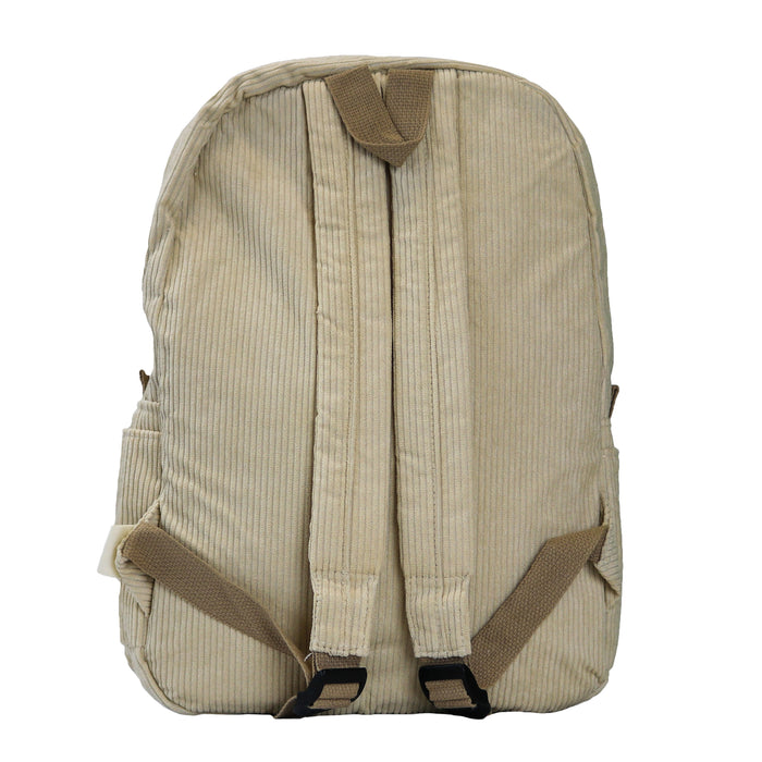 Corduroy rugzak – Schooltas - Kinder rugzak – Rib tas - Beige