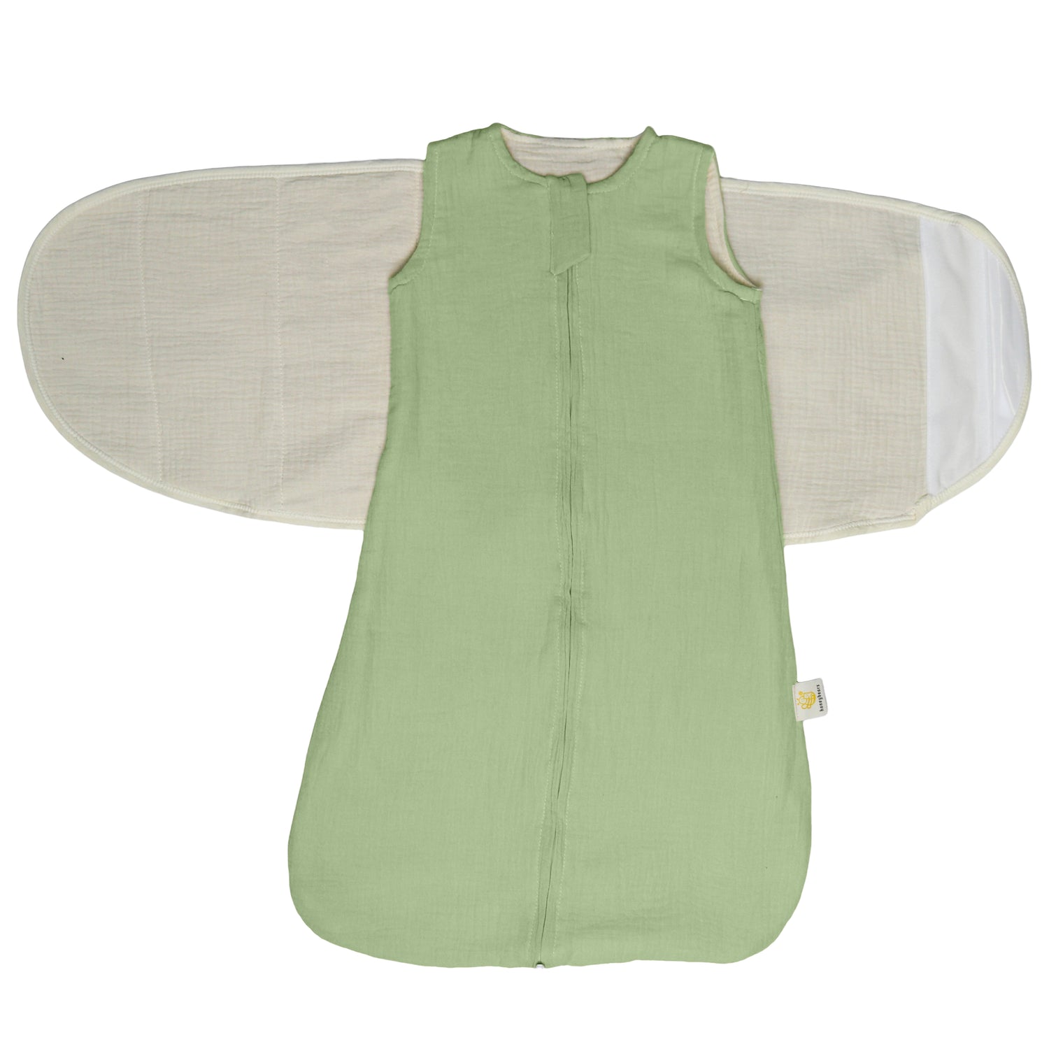 Inbakerslaapzak – Slaapzak baby – Inbakerdoek baby - Swaddle up met omslagdoek – Groen – 0 tot 6 maanden - 68 cm - 2 delig - TOG 0.75