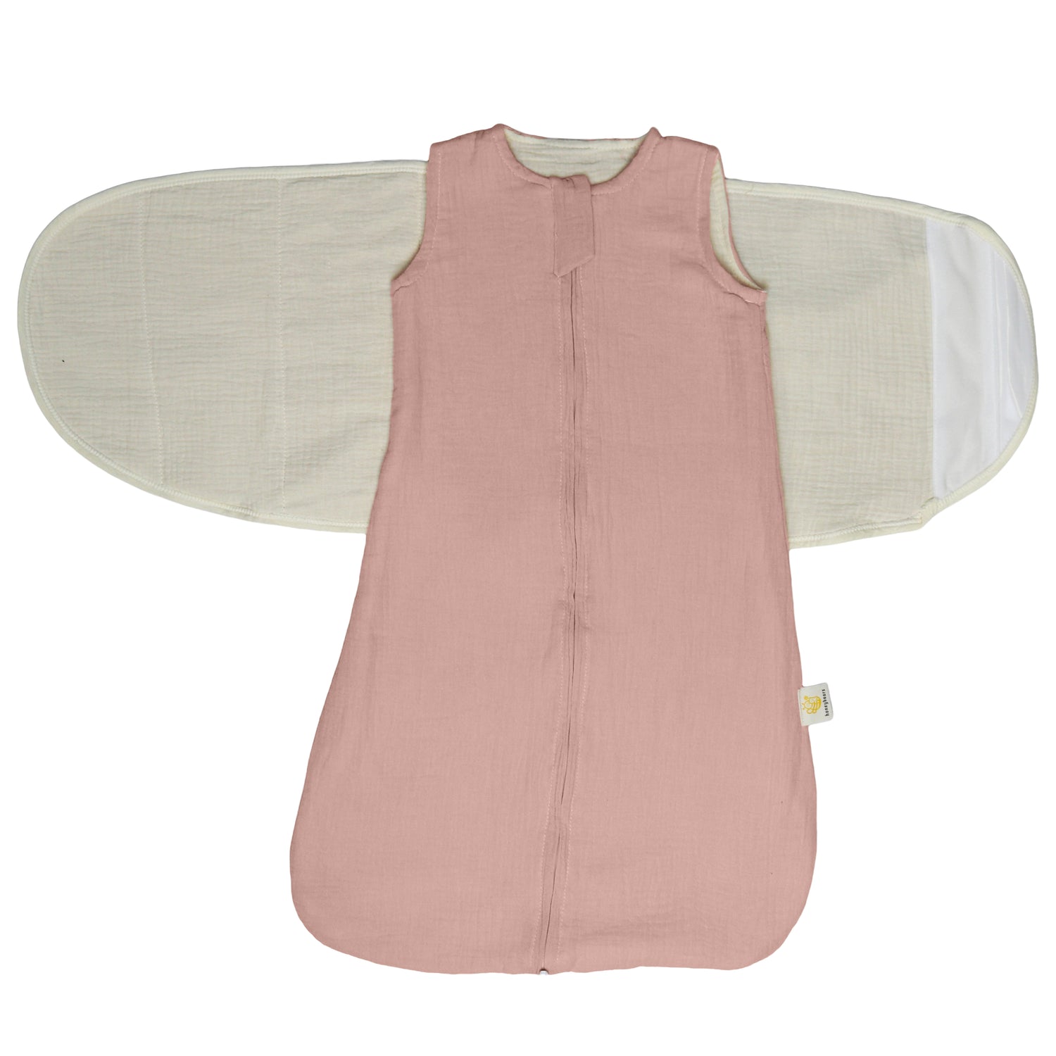 Inbakerslaapzak – Slaapzak baby – Inbakerdoek baby - Swaddle up met omslagdoek – Rose – 0 tot 6 maanden - 68 cm - 2 delig - TOG 0.75