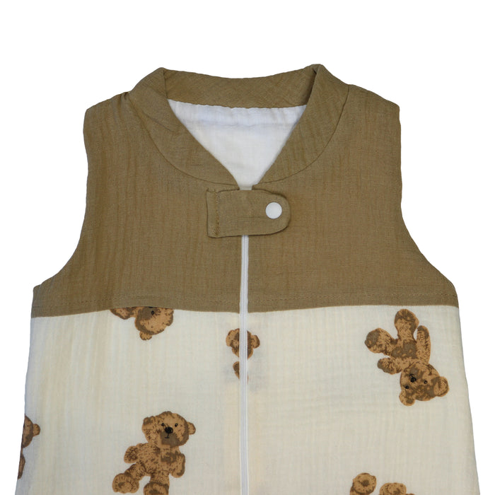 Slaapzak baby - Baby slaapzak 70 cm – Beige met beertjes - 0-6 maanden