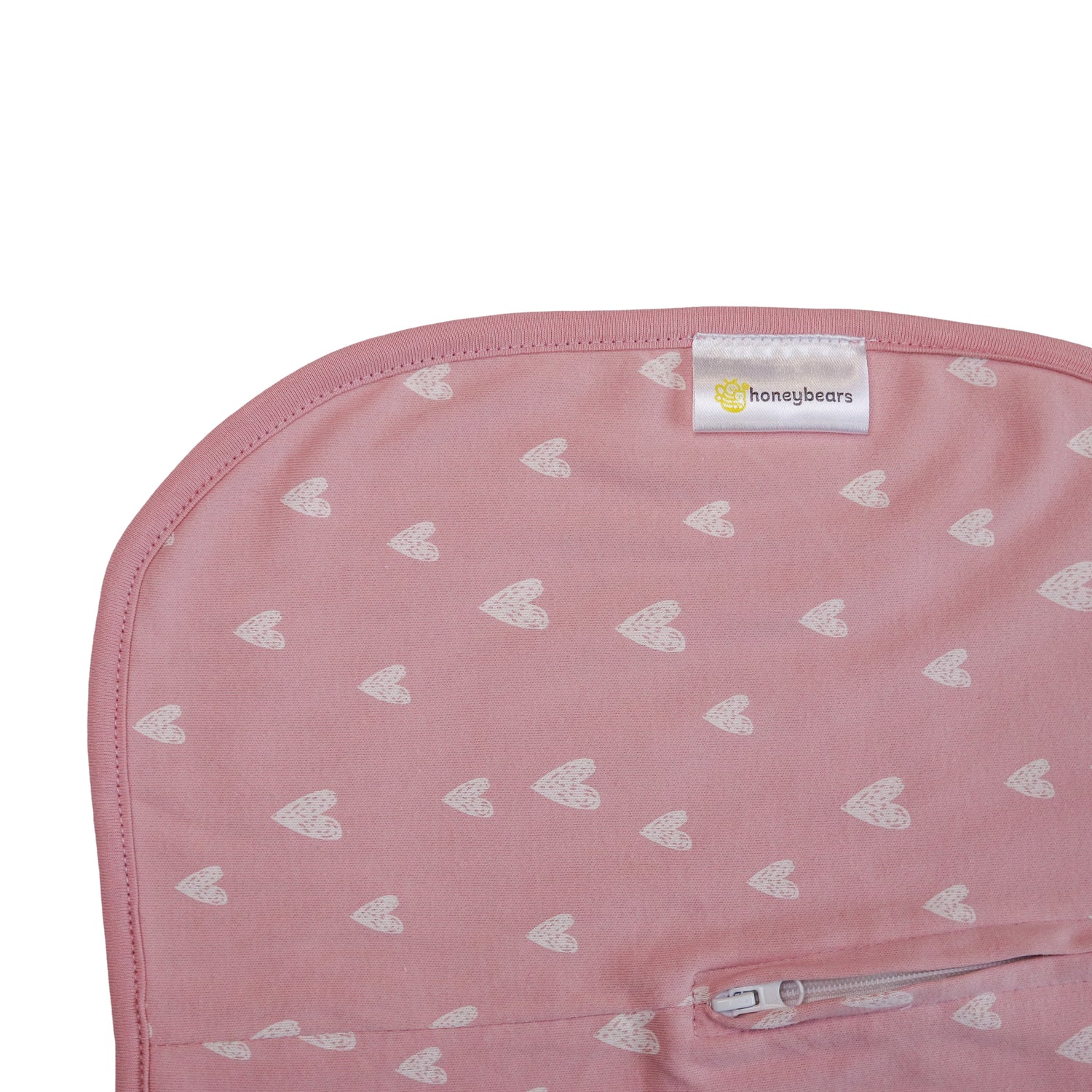 Honeybears Inbakerslaapzak – Slaapzak baby – Inbakerdoek baby – Rose hartjes - 3 tot 6 maanden - 68 cm