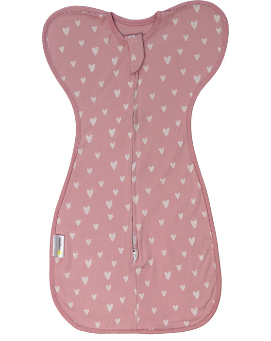 Honeybears Inbakerslaapzak – Slaapzak baby – Inbakerdoek baby – Rose hartjes - 3 tot 6 maanden - 68 cm