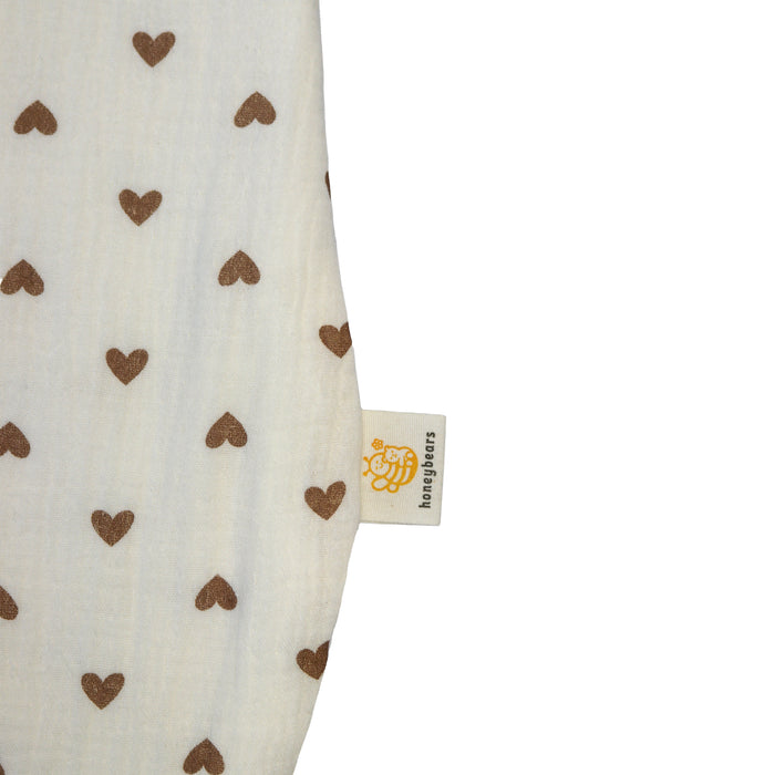 Slaapzak baby – Baby slaapzak 70 cm – Beige met hartjes - 0-6 maanden